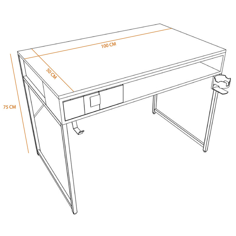 Escritorio Para Computador Study Con Cajon 100*50*75cm.