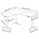 Escritorio Ajustable Eléctrico en L Profesional 3 Patas 2 Motor