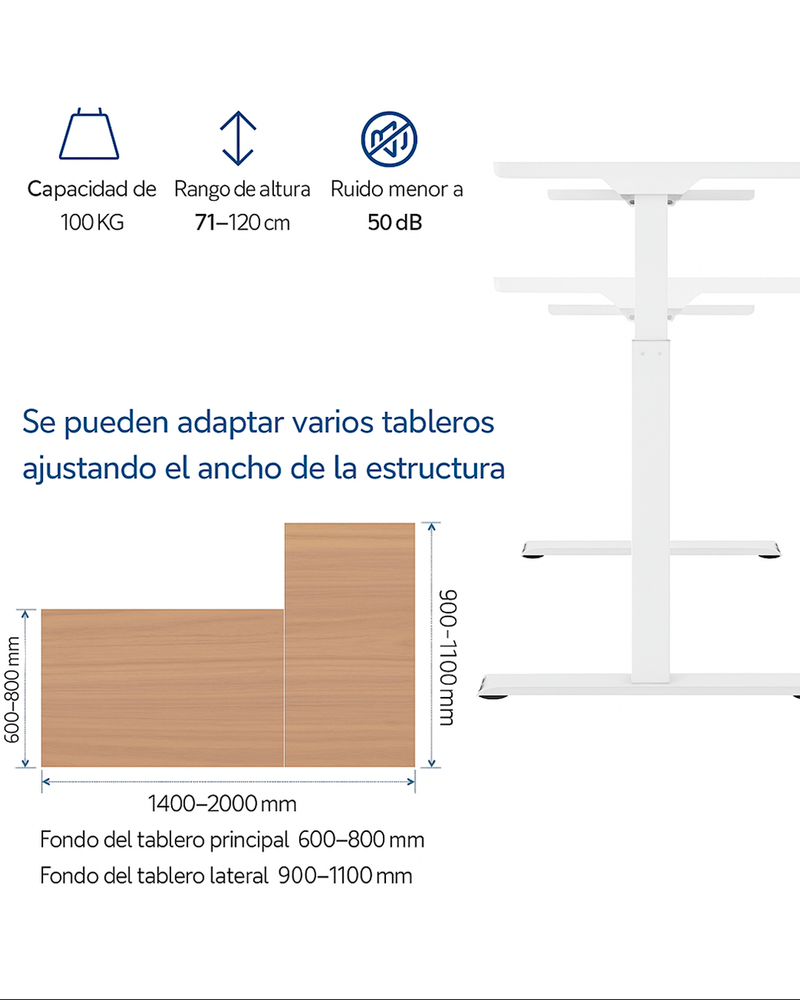 Marco Para Escritorio En L Ajustable Altura