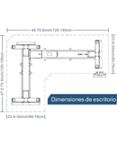 Marco Para Escritorio En L Ajustable Altura De Tres Motores