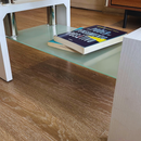 Mesa De Centro Moderna De Dos Niveles Con Tapa De Vidrio Templado