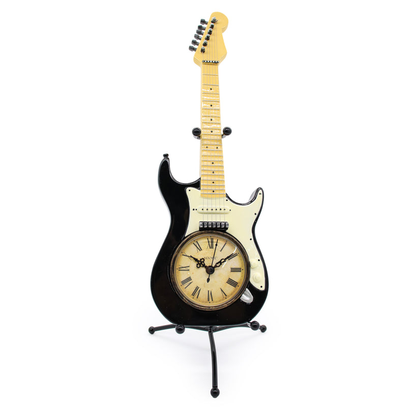 Reloj Decorativo En Forma De Guitarra Strato Negra 2-07