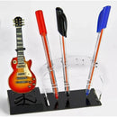Porta Lapiceros En Madera Con Guitarra Pequeña Decorativa