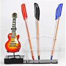 Porta Lapiceros En Madera Con Guitarra Pequeña Decorativa