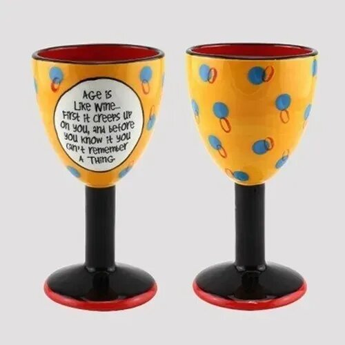 Copa / Taza Decorativa Divertida La Edad Es Como El Vino