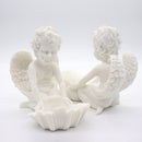 Porcelana De Pareja De Conejos Con Flores En Piedra