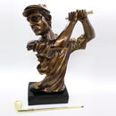 Figura Decorativa Medio Cuerpo Golfista Con Palo De Golf