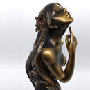 Figura De Medio Cuerpo Mujer El Cabello Suelto Poliresina