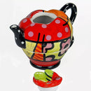 Cafetera Estilo Tomate 3 Piezas Colores Tipo Brito En Cerámica