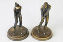 Pareja Golfistas Color Bronce Figura Decorativa Envió Gratis