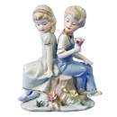 Pareja De Niños En Porcelana Fina