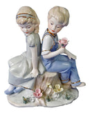 Pareja De Niños En Porcelana Fina